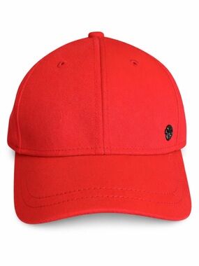 Armani Exchange Red Cap with Embossed Leather Strap